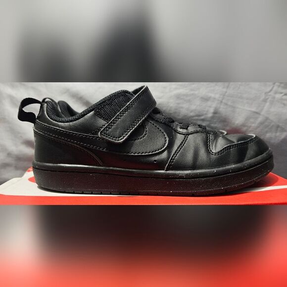 Nike Court Borough low recraft Black Velcro Sneakers 1y - Picture 4 of 5